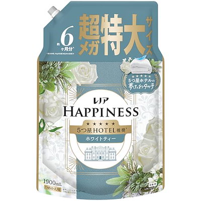 他サイト： レノア Lenor ハピネス 夢ふわタッチ 柔軟剤 ホワイトティー 詰め替え 1,900mL [大容量]の商品画像