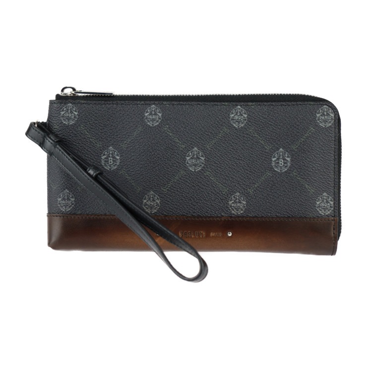 ニノ ミディアム 長財布 - PVC レザー グレー系 ブラウン系 シルバー金具 リストレット L字ファスナー ポーチ【本物保証】