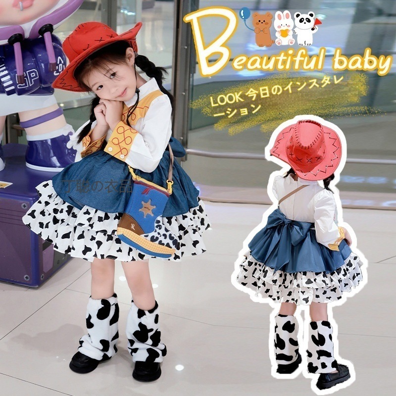 ドーパミン ディズニー トレーシー デニム ロリータ プリンセス ドレス 子供用 スカート コス服 ロリータ ドレス