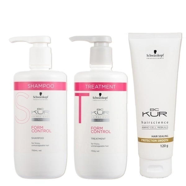 BCクア フォルムコントロール シャンプー 750mL + トリートメント 750g + プロテクションスムース 120g セット