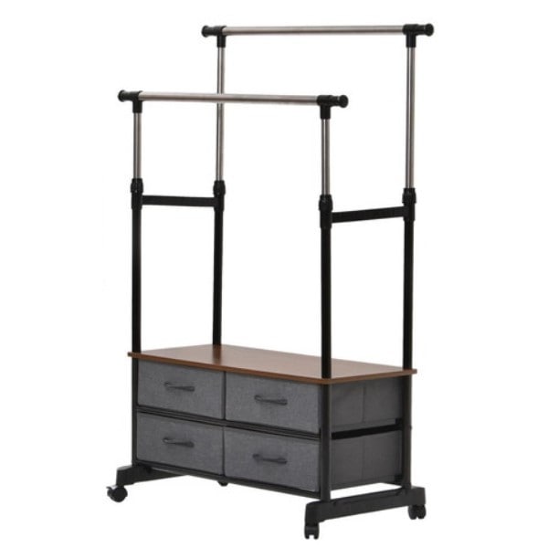 B.Bファニシング LOLS0233KIBLK ブラック LOG 左右上下伸縮ハンガー 引出し4個付き メーカー直送