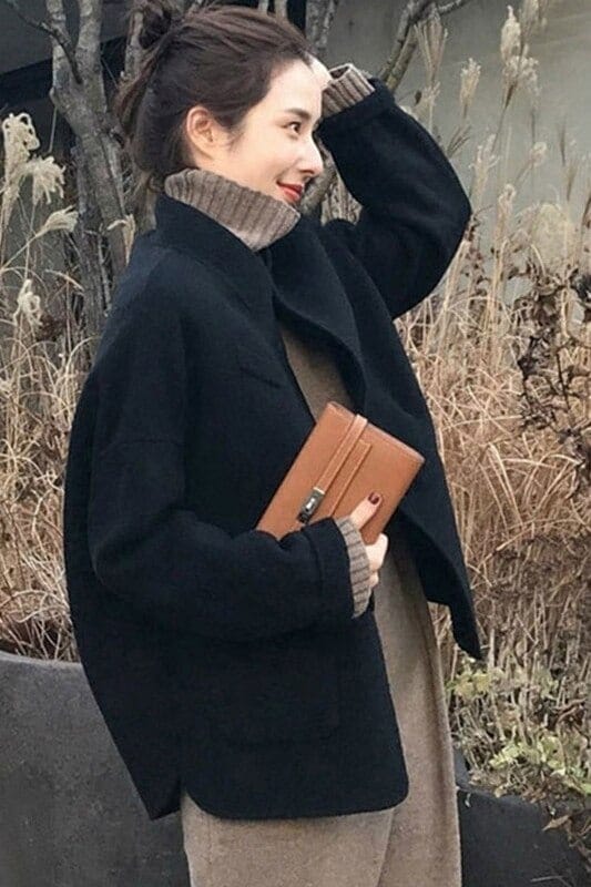 レディースコート ショート丈 長袖 ポケット付き l アウター 上着 羽織もの ジャケット 冬 大人可愛い きれいめ シンプル カジュアル 大人女子 こなれ感 通勤 通学 キャンパスコー