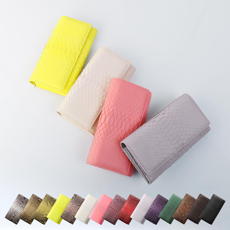 ダイヤモンドパイソンレザー長財布