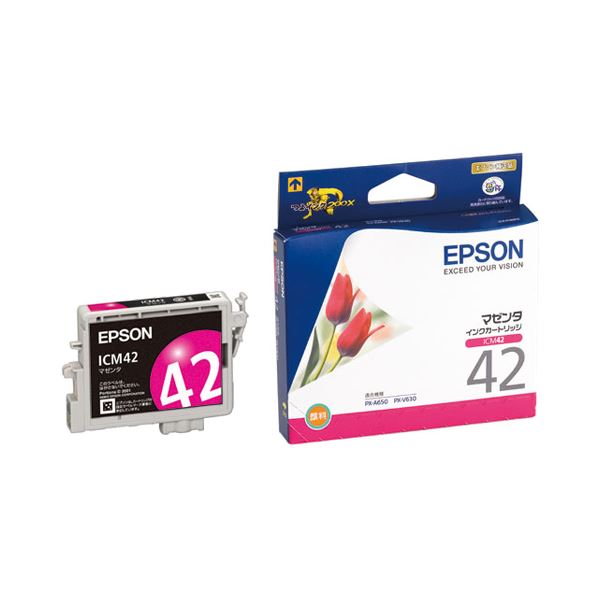 （まとめ） エプソン EPSON インクカートリッジ マゼンタ ICM42 1個 (×4セット) 5,900円