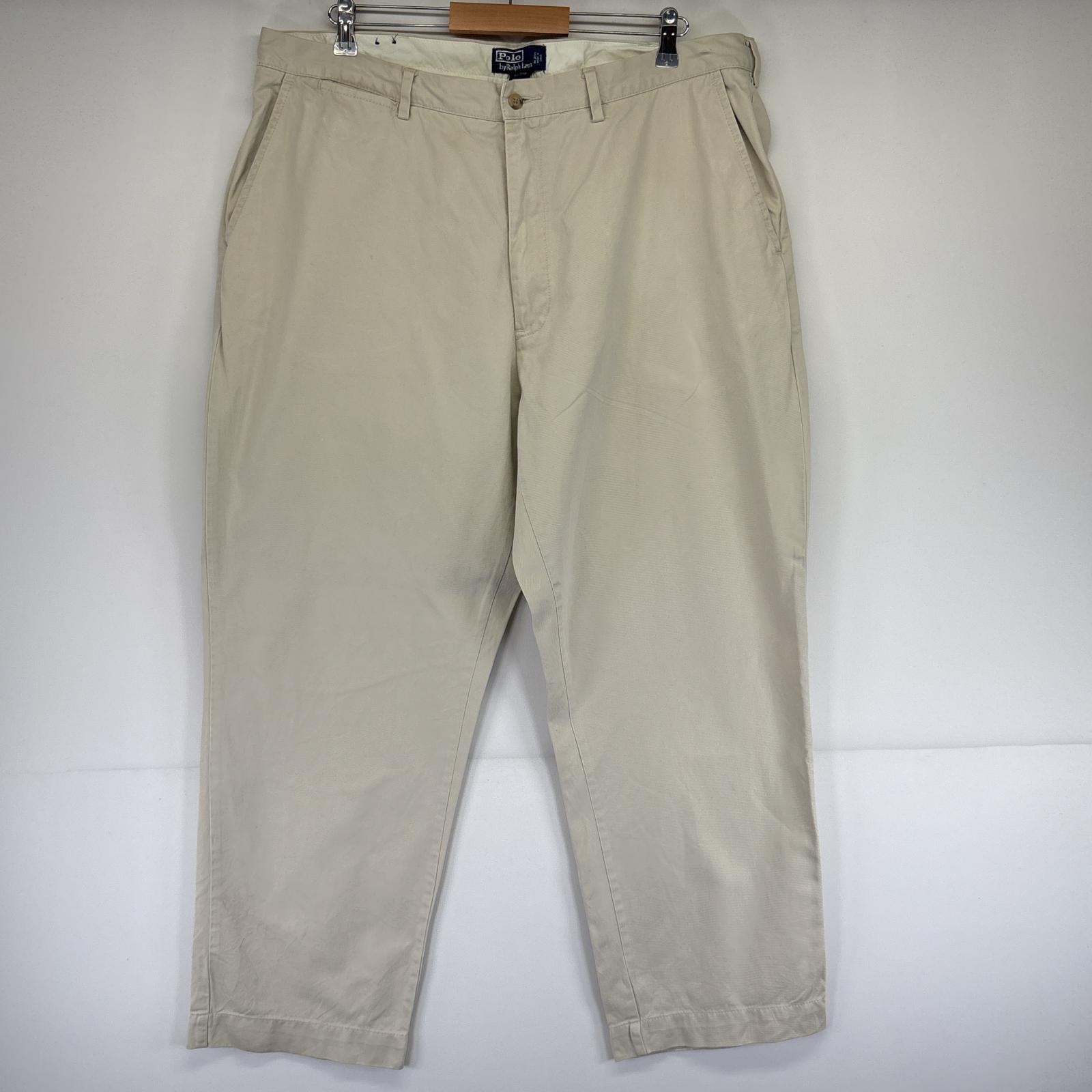 古着 ポロバイラルフローレン Polo by Ralph Lauren チノパンツ ポロチノ 大きいサイズ スラックス 長ズボン w42 L30 アイボリー メンズ 4,884円