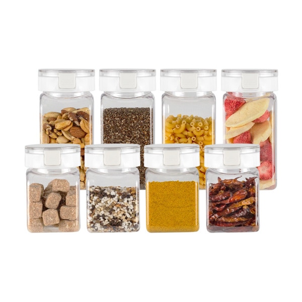 【Silicook】 シリクック 冷蔵庫ドア容器セット(ボタン ワンタッチ保管容器 500ml 4個+350ml 4個)