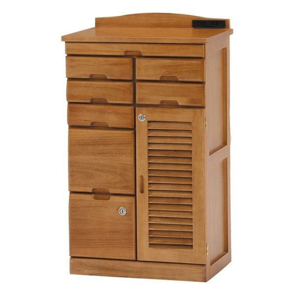 FAX台 電話台 キャスター ライトブラウン・幅48×奥行32×高さ83cm MFX-8207LBR