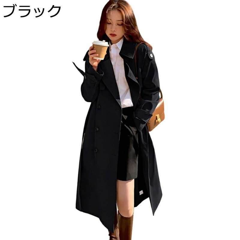 春服 スプリングコート レディース トレンチコート ロング丈 アウター 無地 テーラード ロングジャケット ベルト付き 春服 テーラードカラー 薄手 おしゃれ ダブルブレスト カーディガン 着痩せ