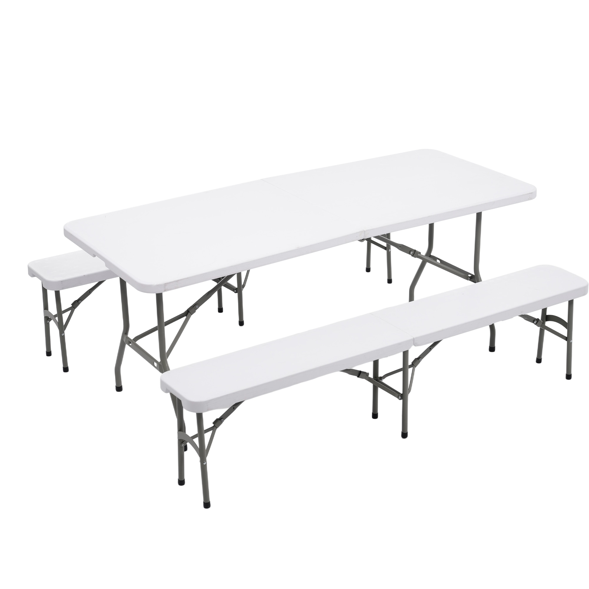 【国内へ発送&送·料·無·料】280【幅約183cm】ワークテーブル ガーデンテーブル セット 3点セット 折りたたみ ガーデンファニチャー バルコニー アウトドア 屋外 省スペース コンパクト ベラ