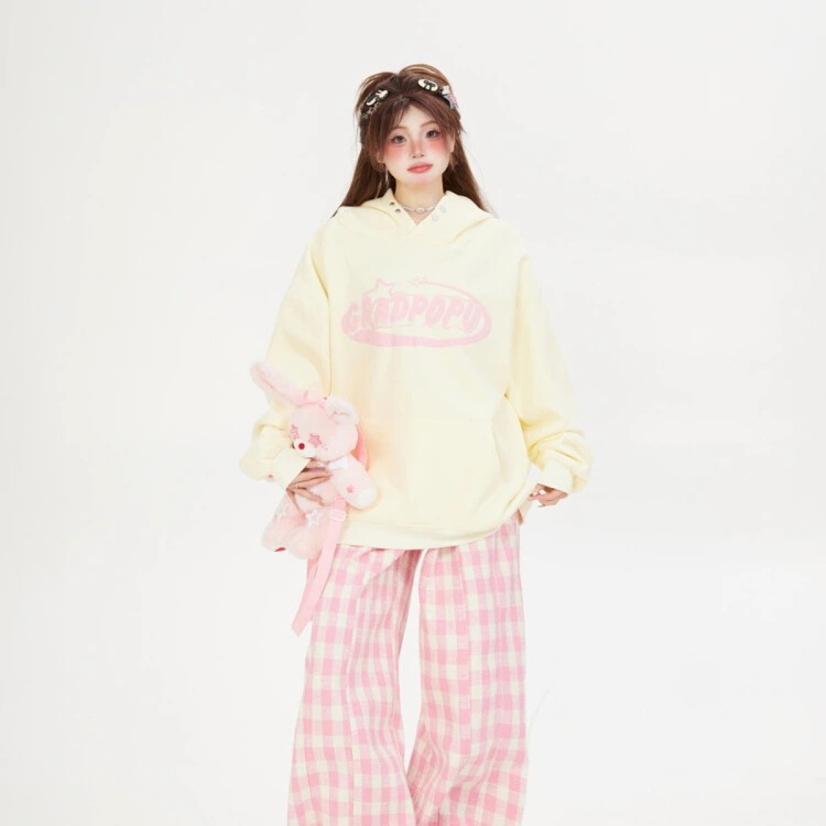 2026年新作2025 秋冬 韓国っぽ英字プリントパーカー2type裹起毛 配色 フード付きロゴトップス チャック羽織りショート丈フルルーズフーディールーズトレンド系レディースゆったりサイズシルエット