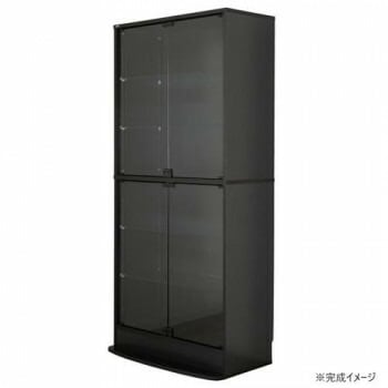 連結型コレクションラック ユニール 幅83.3x奥行39cm ハイタイプ ブラック SCR-8339LHBK