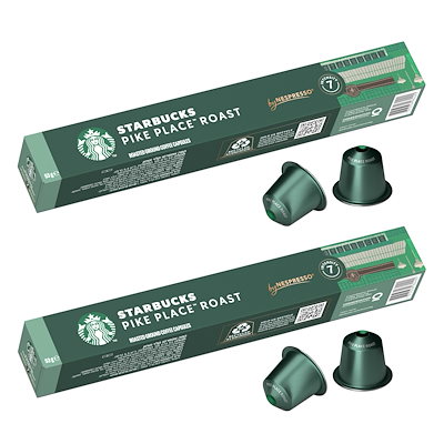 他サイト： スターバックス パイクプレイスロースト ネスプレッソ専用カプセル 10個×2箱【 レギュラー コーヒー 】の商品画像