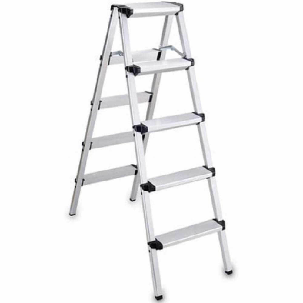 脚立5段 梯子 アルミ 脚立 折りたたみ ミニ 軽量 きゃたつ 踏み台 軽量 安全 ステップ アルミ 二段 脚立 折りたたみステップ 耐荷重150KG 滑り止め付き ステップ台 シルバー 五段
