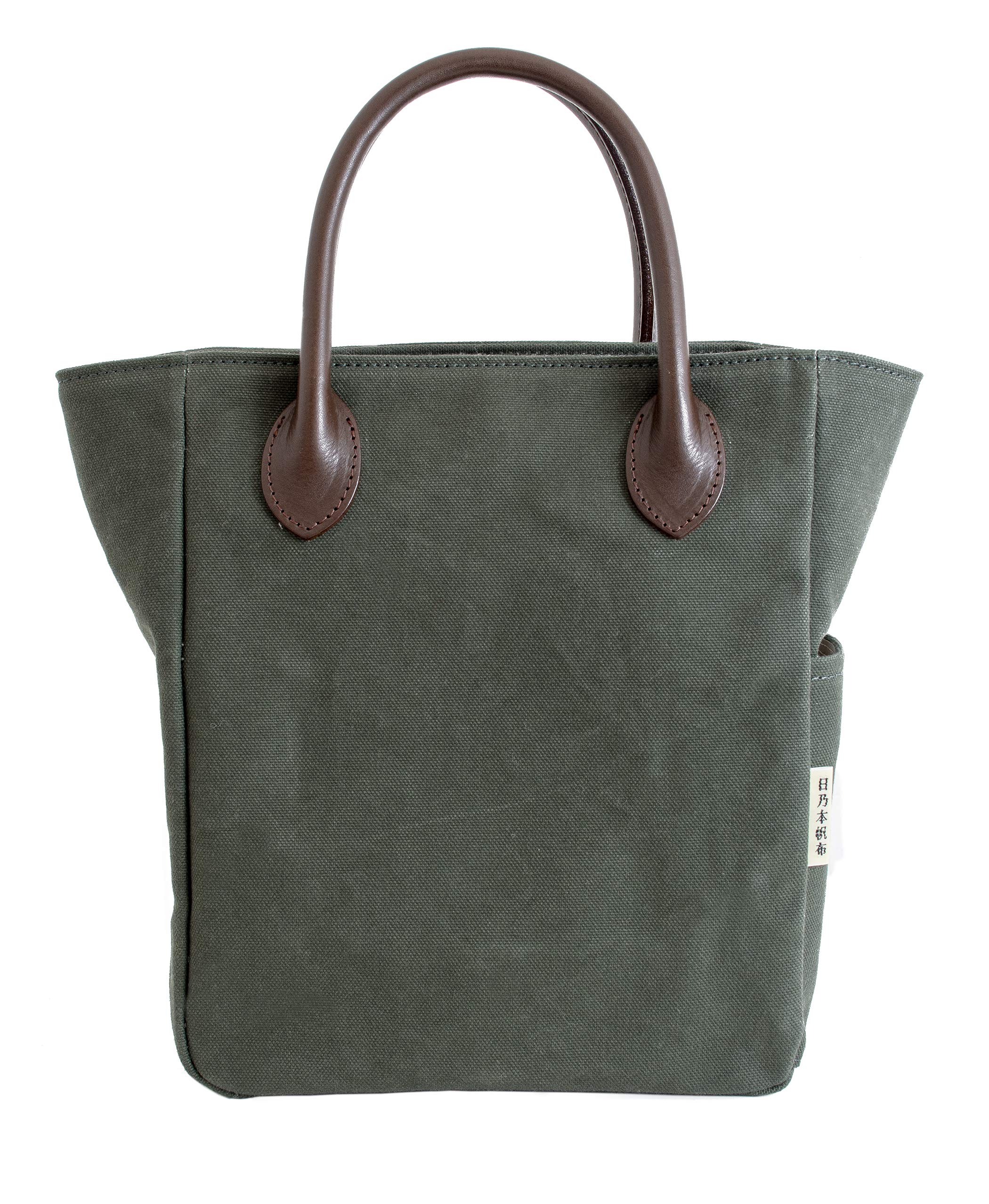 日乃本帆布 防水 帆布 トートバッグ 革手付き ミニサイズ