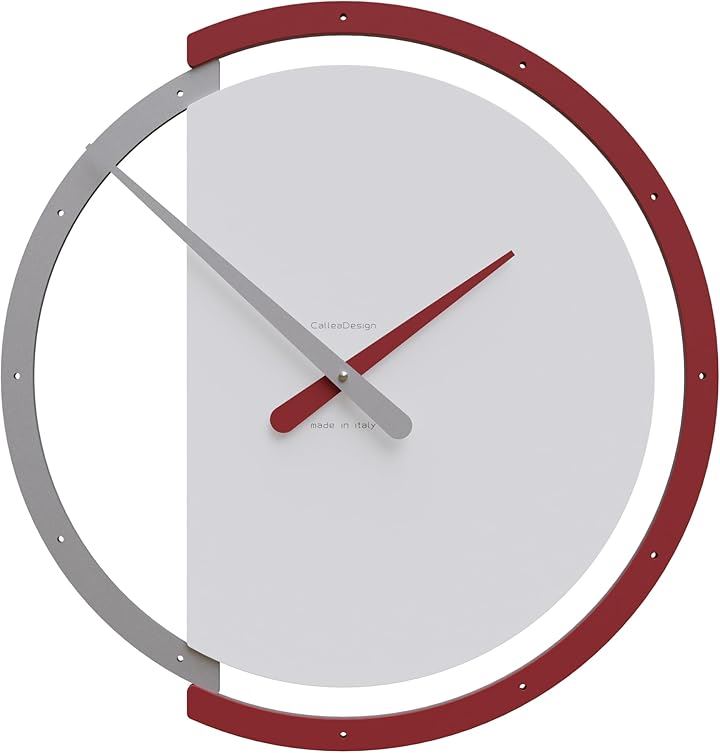 モダンデザインの壁掛け時計 ZAKI 45x47cm CALLEADESIGNの職人によってデザインされ イタリアで製造されています(ルビー, 45_x_45_cm)