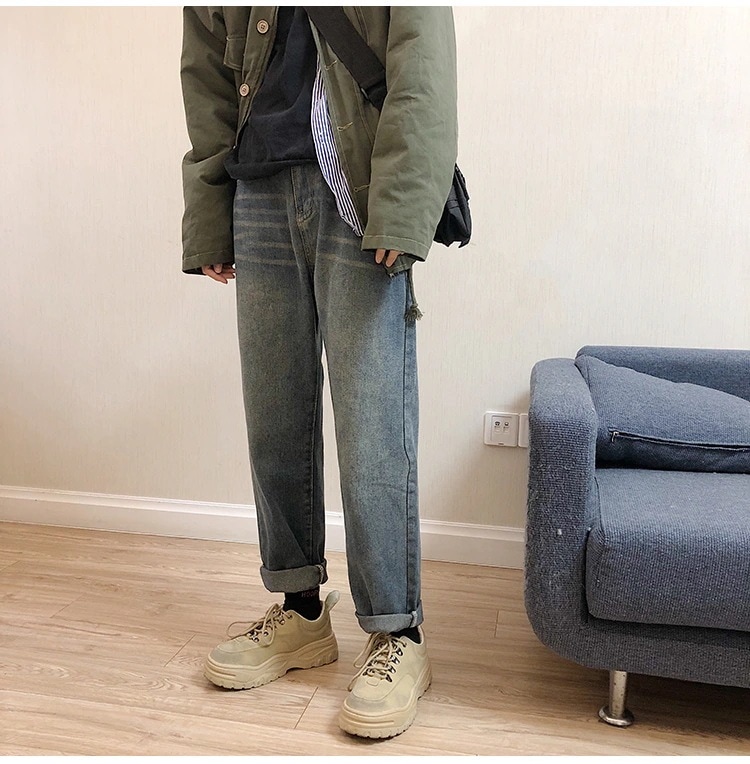 パンツ ストレート デニム 細身 シンプル カジュアル ストレート かっこいい ラフ 無地 春 夏 秋 冬 オールシーズン おしゃれ ルーズ デート お出かけ 旅行 モテ XL 学生