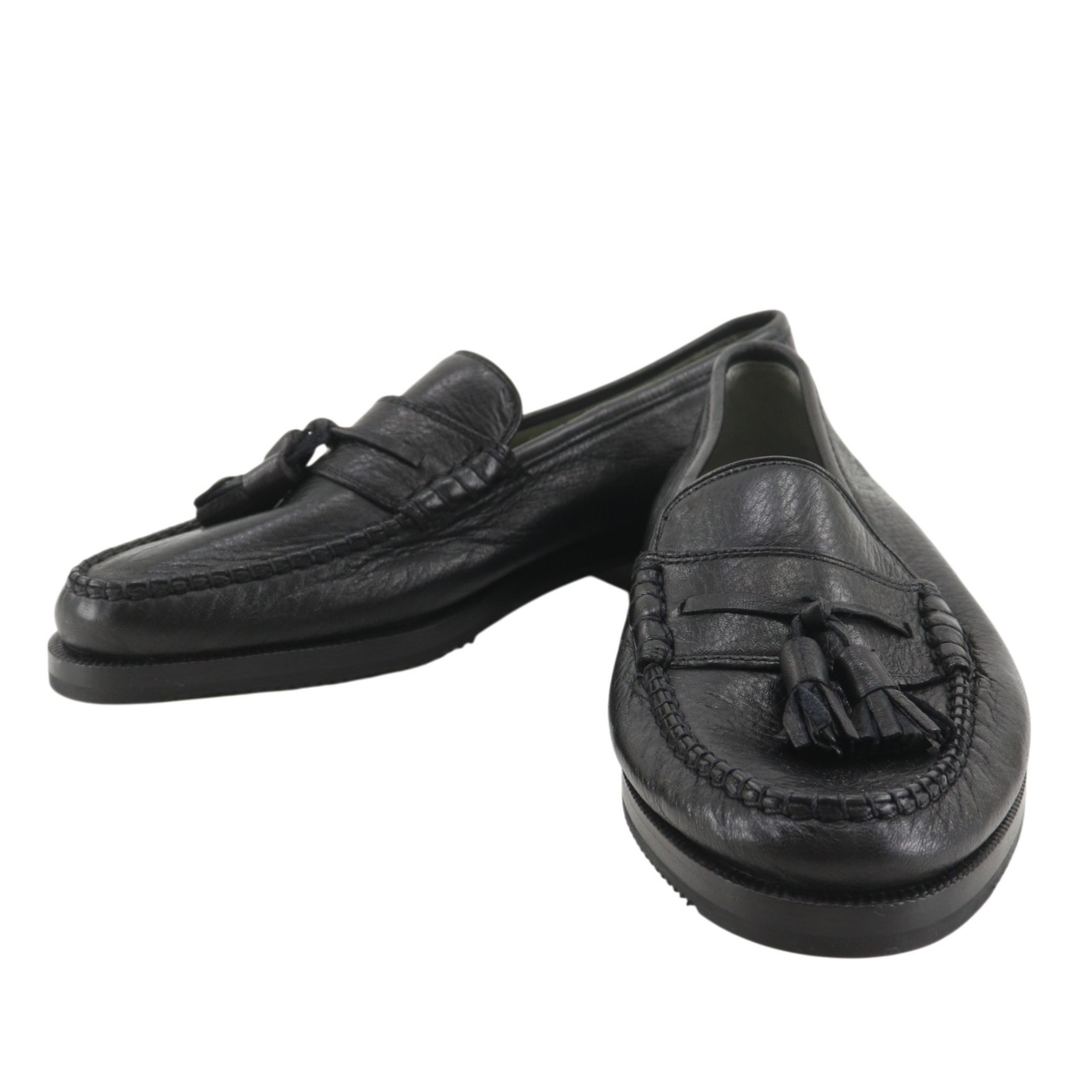 MORESCHI モレスキー タッセル ローファー レザー 黒 メンズ 中古品 A-ランク
