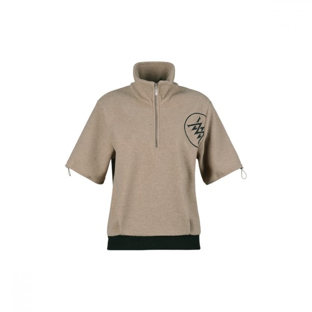 (ラックスゴルフ) ラックスゴルフミュウゴルフレディースハイネックハーフジップアップストリングスリーブ半袖プルオーバー MW4W826W