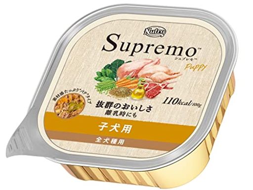 Nutro シュプレモ ウェット パテタイプ 子犬用 全犬種用 100g×24個 トレイ 缶詰 総合栄養食 子いぬ用 パピー 仔犬用 ドッグフード 犬 まとめ買い 厳選自然素材 香料・着色料 無添加