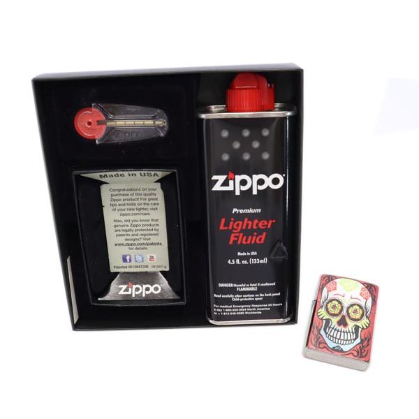 ジッポー 2013年 USA製 メキシカンスカル クリスタルスカル オイルライター シルバー ZIPPO オイル付き メンズ