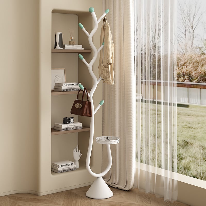 ハンガー ラック ツリー型 省スペース おしゃれ かわいい インテリア 衣類 コート ハンガー スリム コンパクト 白 ホワイト ゴールド