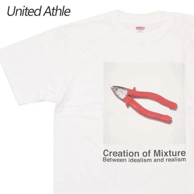 【数量限定特別価格】 ユナイテッドアスレ UnitedAthle x Shusaku Takaoka 高岡周策 6.2oz. Premium T-shirt /FISH Tシャツ WHITE 200