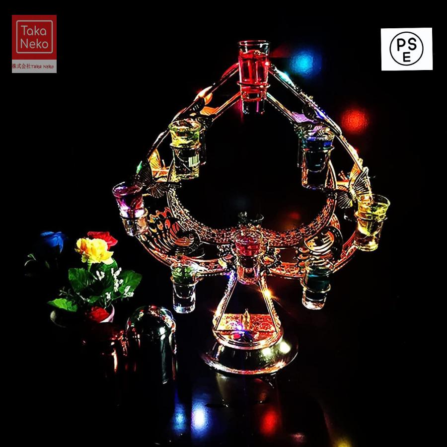 LED酒ボトルの表示棚 ワインラックブラケット充電式カクテルグラスホルダカラフルな回転アイスワインスタンド鉄技術安定ベースワインクーラーに適しています 5,311円