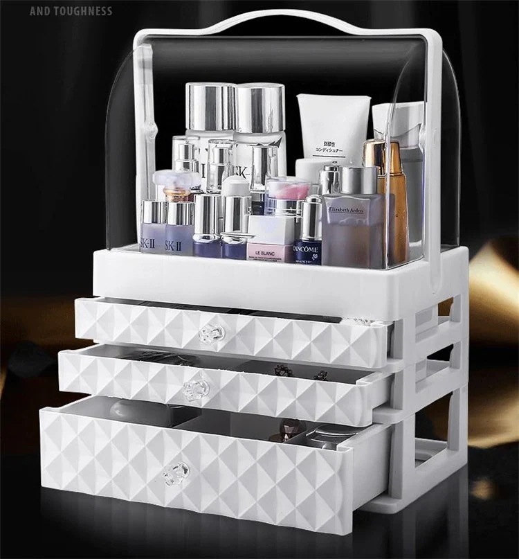 家庭用 激安セール デスクトップ仕上げ 化粧品 エレガント スキンケア 化粧台 スキンケア製品 収納ボックス おしゃれな 防塵 韓国の人気発 口紅 タイドファッション 大容量 6,560円