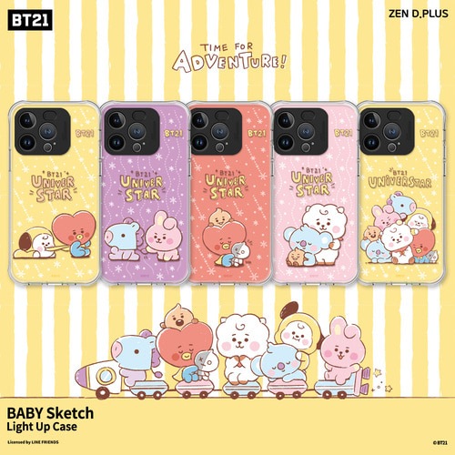 BT21 スマホケース BABY Sketch ライティングケース
