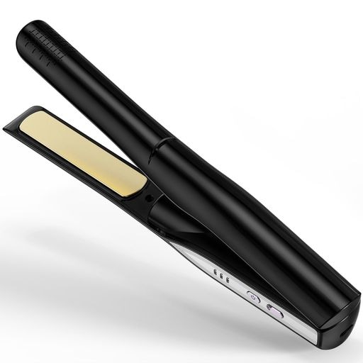 【2025新登場】 コードレス ヘアアイロン ミニ 2WAY カール&ストレートヘアアイロン 3段階温度 160/180/200C マイナスイオン機能搭載 30秒急速加熱 TYPE-C充電式 大容量バ