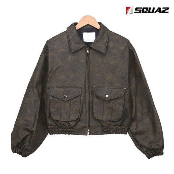 女性用リベットポイント レザー ジャケット デイリー レザー アウター SMOR050