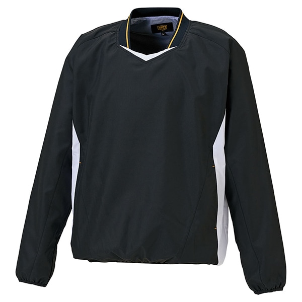 ゼット 野球ウエア 長袖Vネックジャンパー ブラック/ホワイトA O BOV331 1911A