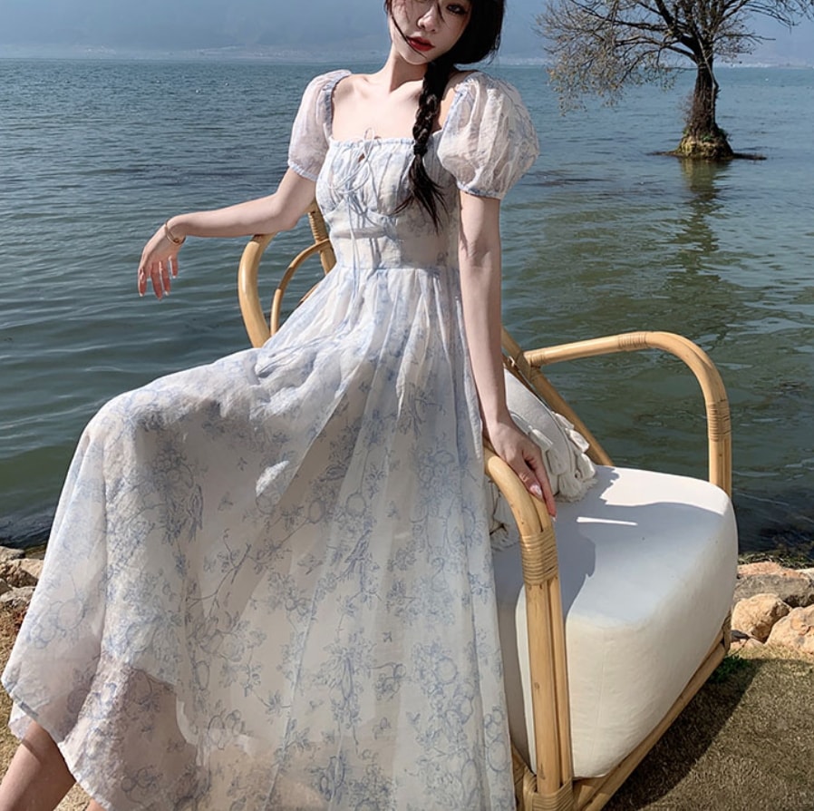ワンピース デート フレアワンピース ロング ロング丈 袖あり 半袖 スクエアネック かわいい 大人可愛い きれいめ シンプル カジュアル 大人 上品 おしゃれ お洒落 主役級 存在感 夏 10代 5,508円