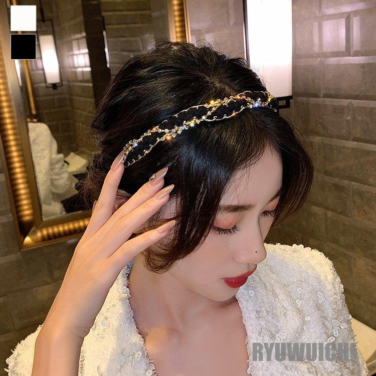 カチューシャ ヘアアクセ ビジュー キラキラ ゴージャス パーティー 華やか ゴールド ブラック ホワイトミセス レディース 魅力的 母親 軽い イベント/[acr90]