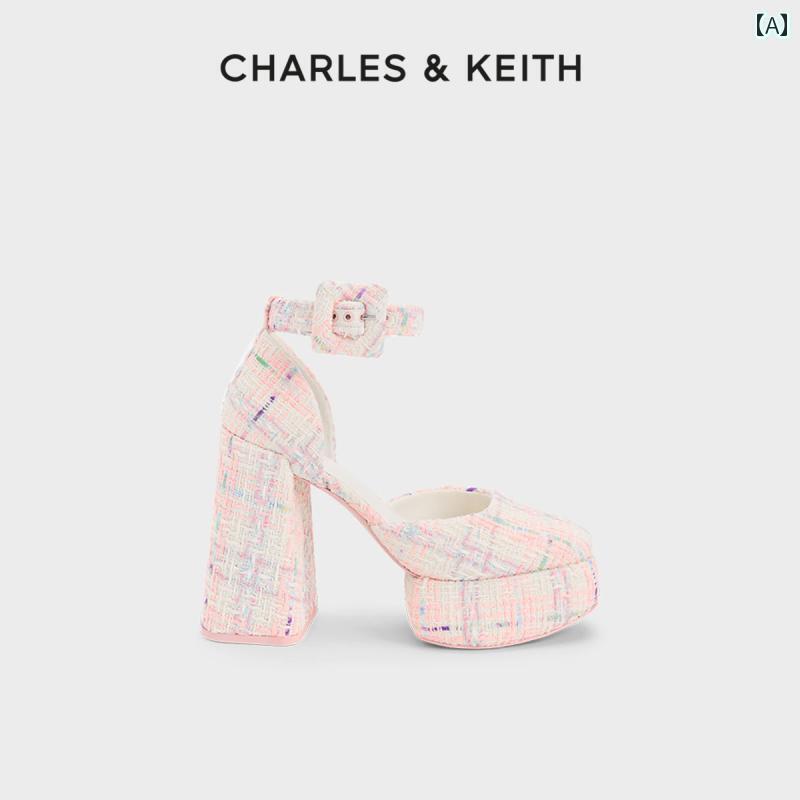 レディース ヒール シューズ CHARLES &amp KEITH 春夏 レディースシューズ CK 160361454 レトロ リスト バンド 厚底 ハイヒール シングル シューズ 5,561円