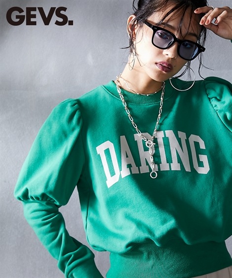 スウェットトレーナー 大きいサイズ 綿100%パフスリーブスウェット GEVS.