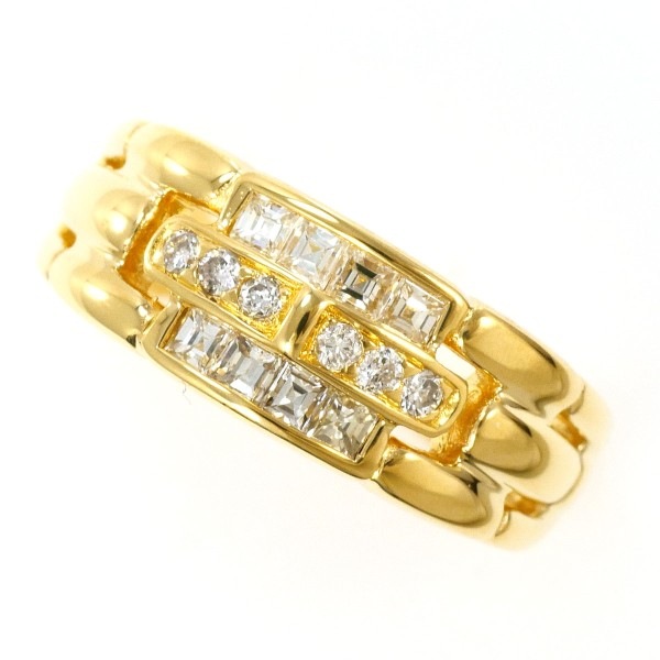 K18 18金 YG リング 指輪 11.5号 ダイヤ 0.39 カード鑑別書 ジュエリー 中古 63,360円