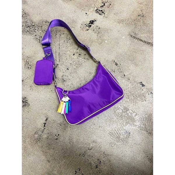 cheek square shoulder C24001-83 パープル ショルダーバッグ