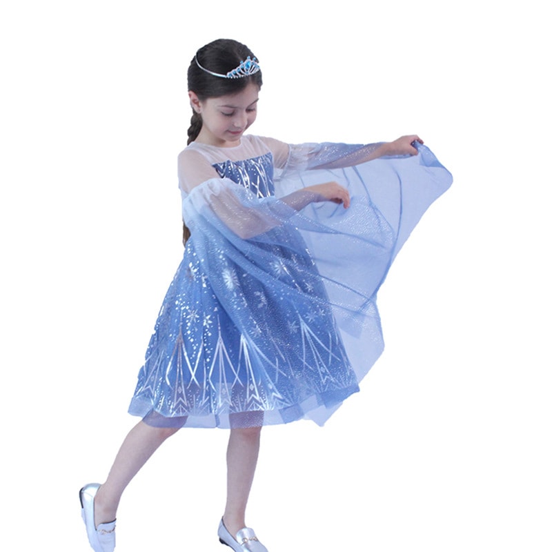 【急速出荷】 即納子供用汉服子供ダンス服エルサ姫コスプレ演出衣装