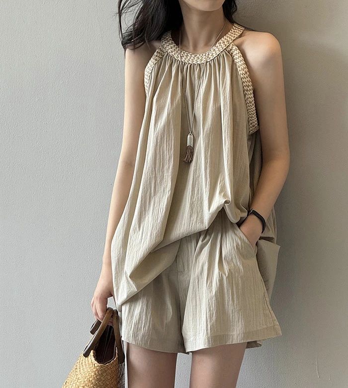 【3日出荷】 セットアップ レディース 夏 カジュアル 2点セット 夏服 タンクトップ ショートパンツ 上下セット トップス ワイドパン