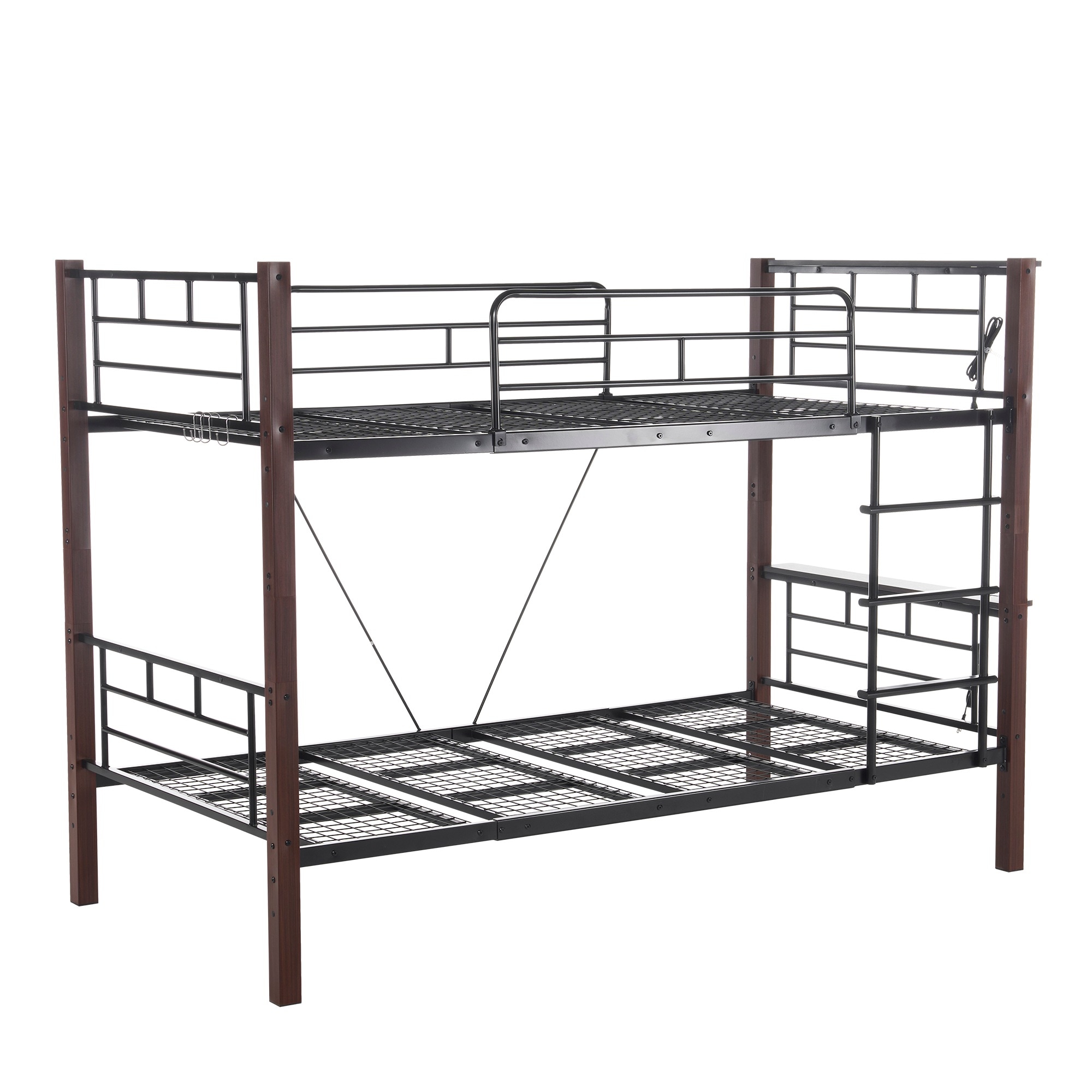 【即日発送】 パイプベッド シングル ロータイプ 分割可能 シングルベッドとしても 垂直はしご 省スペースミドルタイプ 収納 北欧風 大人 スチール 耐震 ベッド 子供部屋