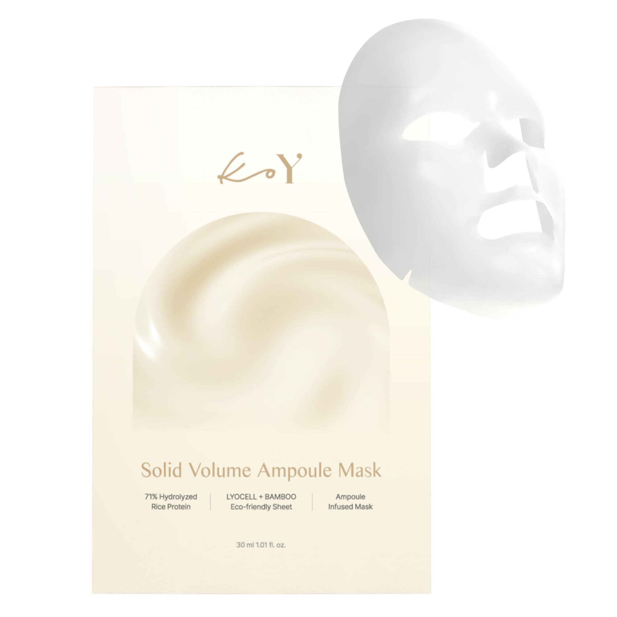 KOY(コイ)ソリッドボリュームアンプルマスク 高タンパク水分＆栄養集中供給 71％高密度タンパク質 豊かなアンプルテクスチャ 低分子コラーゲン＆ヒアルロン酸 韓国 スキンケア 30g / 5ea