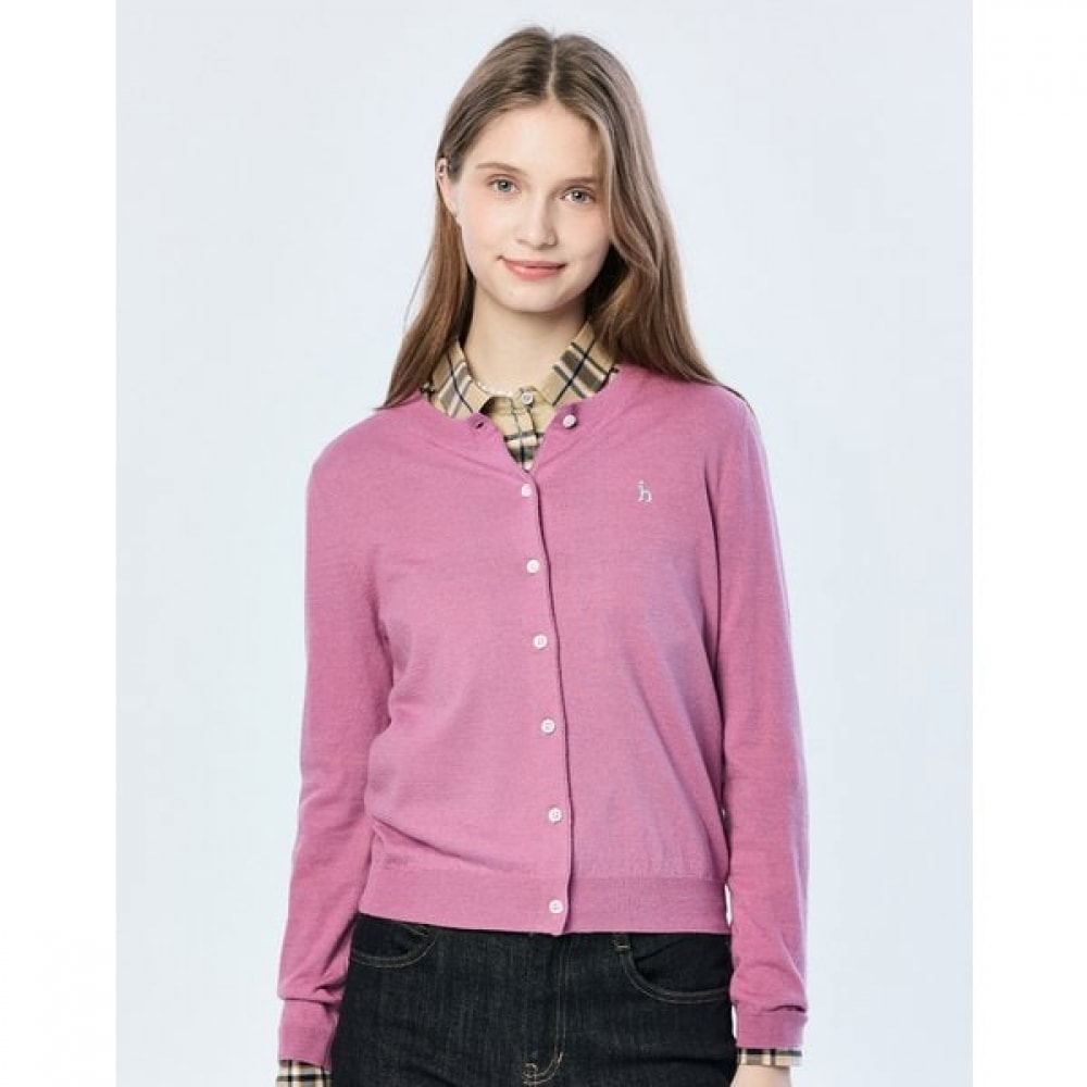 [25SS] Vネックウールブレンドロングスリーブカーディガンパープル HSSW5AC14U2