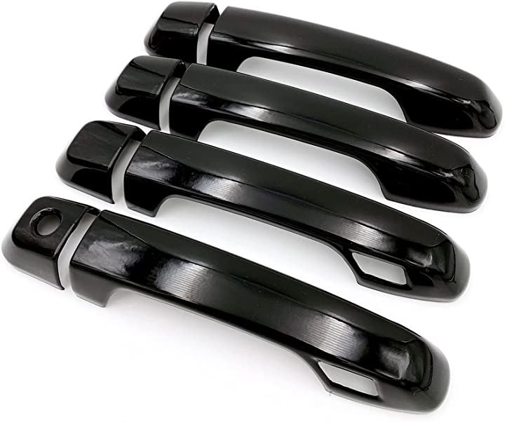 ランクル プラド 150系 ドア ハンドル カバー ブラック 穴あり( ブラック, スマートホールあり)