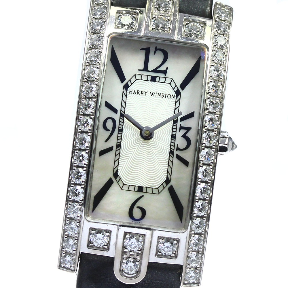 ハリーウィンストン HARRY WINSTON AVCQHM19WW018 アヴェニューC K18WG ダイヤベゼル クォーツ レディース 箱・保証書付き_748733【中古】