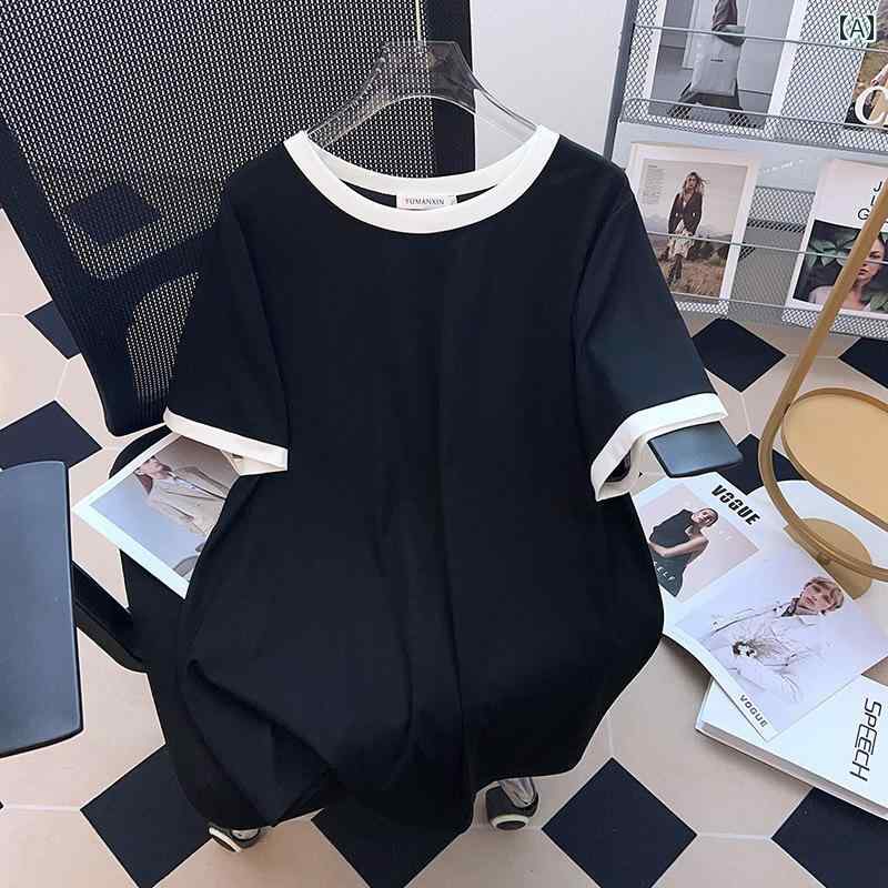 大きめサイズ レディース おしゃれ ファッション カジュアル デート 女子会 ぽっちゃり 婦人服 裾 上げ バスト 無地 半袖 Tシャツ