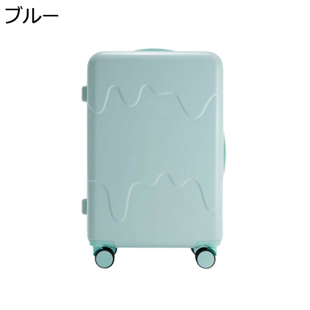 スーツケース キャリーケース 45L キャリーバッグ USB充電口 TSAロック搭載 ファスナー式 超軽量 大型 耐衝撃 静音 ダブルキャスター 360度回転 旅行 ビジネス 出張 ブルー Mサイズ（