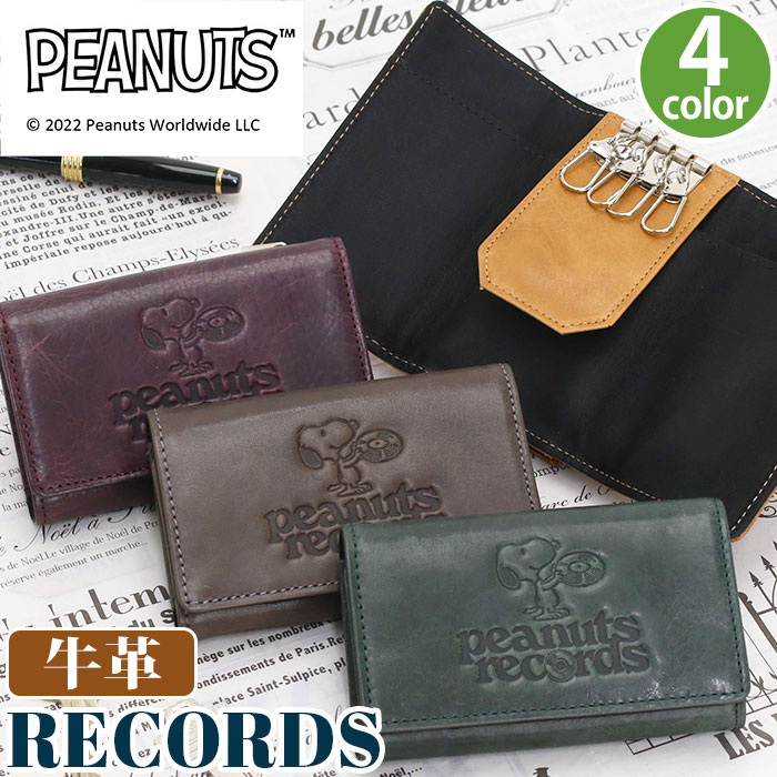 キーケース records 本革 鍵 キー 小銭入れ 札入れ キーホルダー コンパクト 軽量 マルチケース 73383