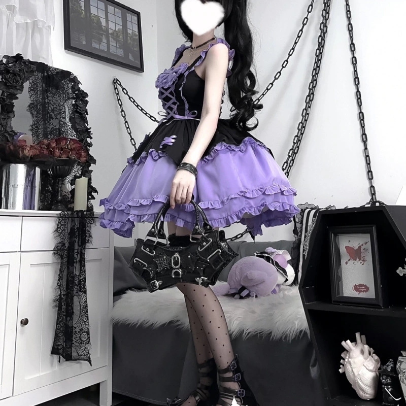 ロリータドレス ロリータドレス ハロウィン リトルウィッチ ロリータJSK ホルターネックドレス