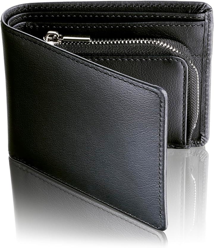 二つ折り財布 メンズ 本革日本製の風格 大容量 カード たつのレザー 国内生産 スムースレザー ギフトボックス付き(ブラック)